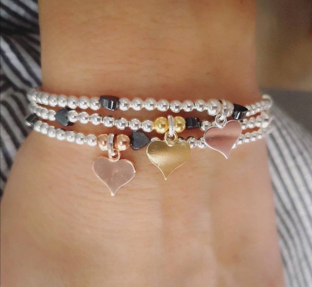 Heart Beaded Bracelet - With Love Jewellery UK
