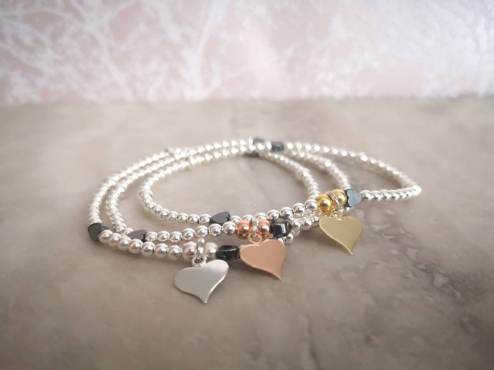 Heart Beaded Bracelet - With Love Jewellery UK