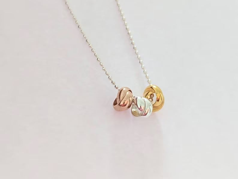 Mother's Day Three Bead Necklace - FREE Personalised Message Card
