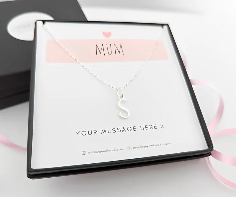 Mum Initial Necklace With Love Jewellery UK