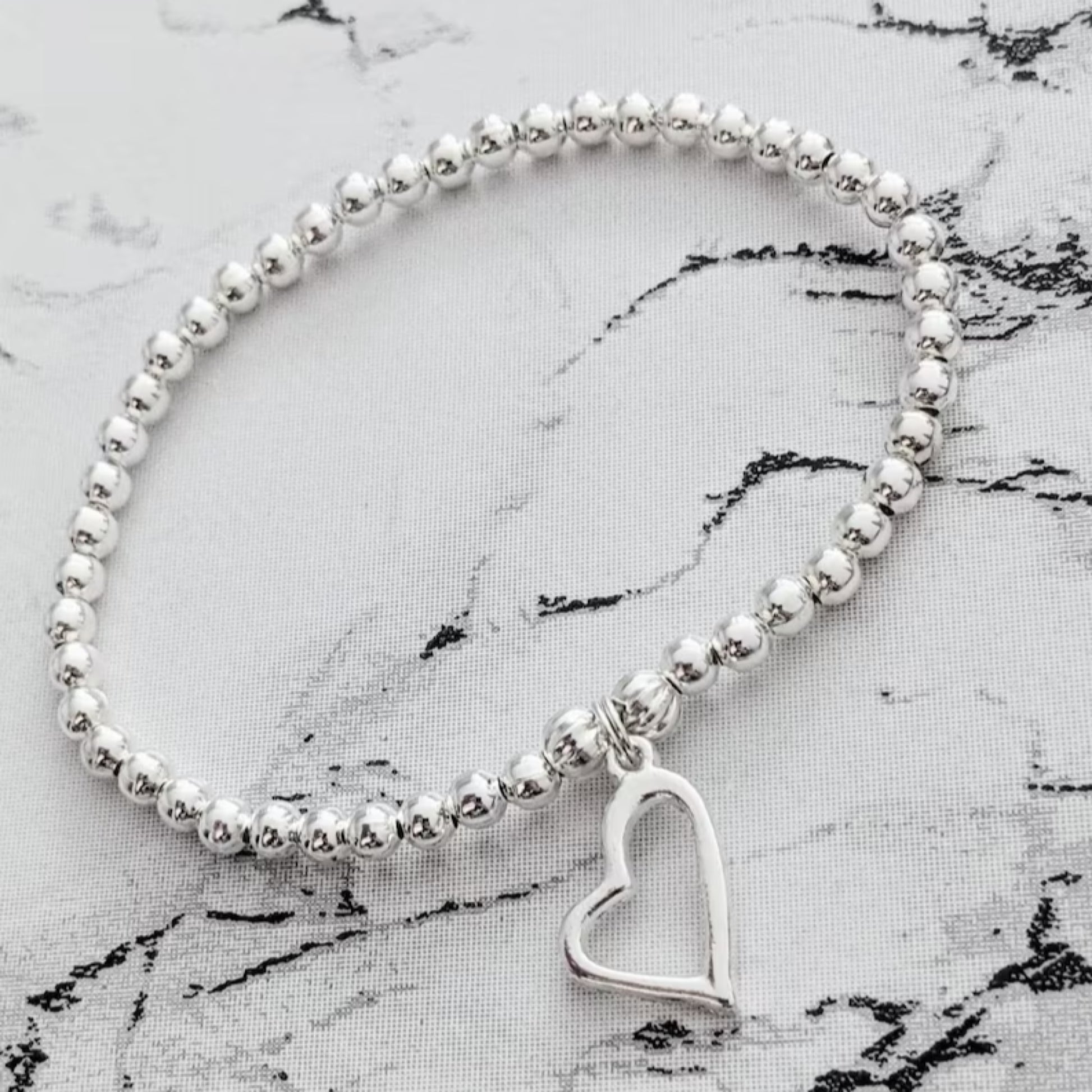 Happy Valentine’s/Galentine’s Silver Love Heart Bracelet With Love Jewellery UK