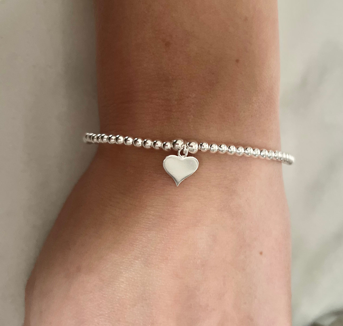 Happy Valentine’s Day Sterling Silver Love Heart Bracelet | FREE Personalised Message Card