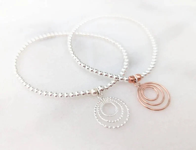 Sterling Silver & Rose Gold 30th Birthday Bracelet With Love Jewellery UK